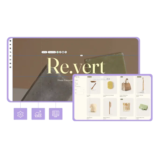 Open laptop with ecommerce website